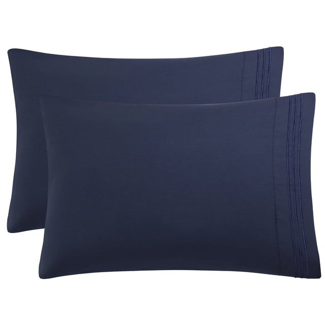 Juego de 2 Suaves Transpirables Fundas Almohadas con Bordado sin Cremallera