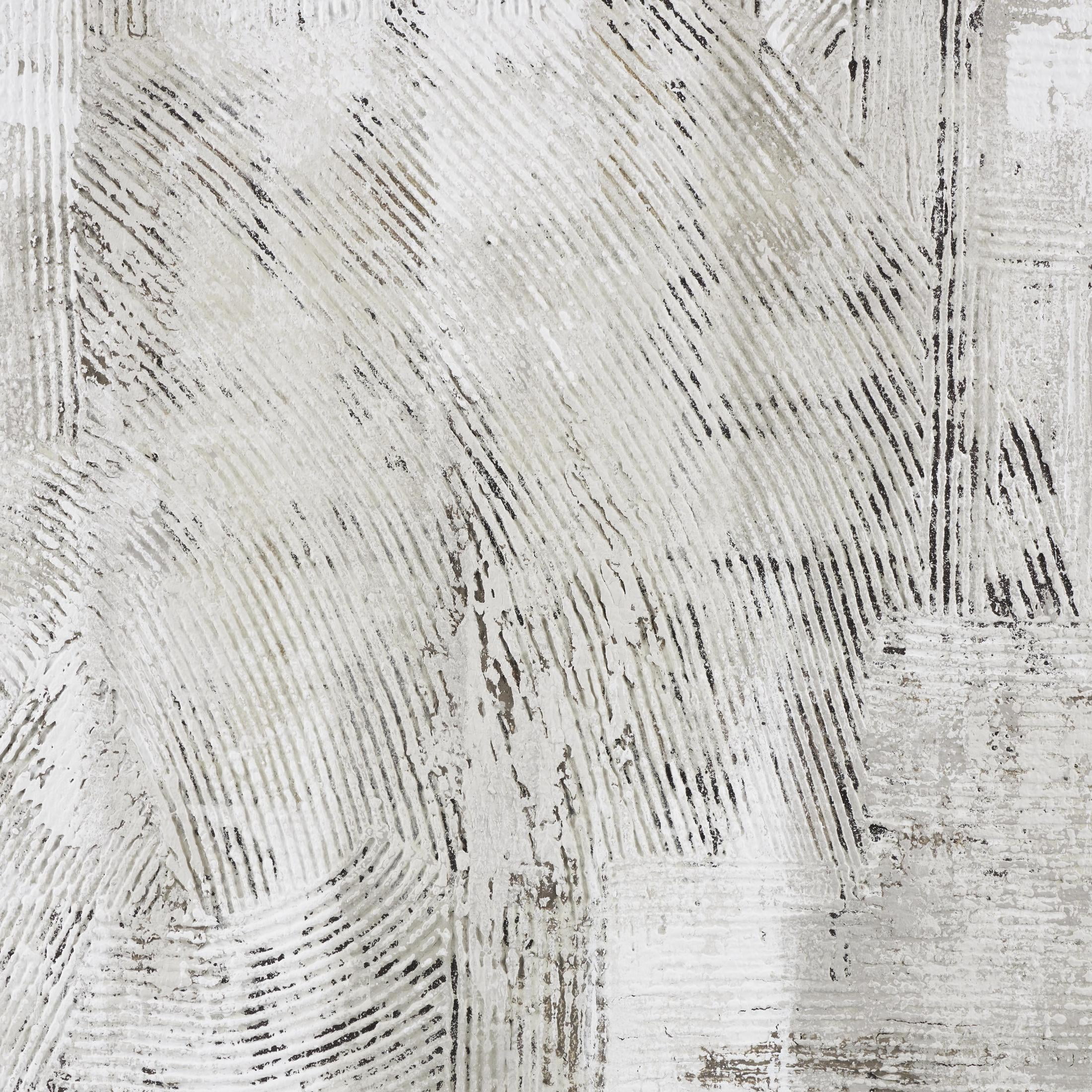 33" x 49" Textured Abstract Framed Wall Art with Wooden Frame and Black Distressing, by DecMode