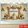 thumbnail image 6 of Gold 50th Anniversary Backdrop Golden Balloons Happy 50th Anniversary Photography Background Floral 50 Years Old Anniversary Party Decorations Banner Supplies Photo Booth Props, 6 of 6