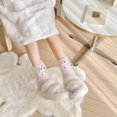 thumbnail image 4 of Calcetines de lana coral, feos, bonitos y divertidos, para mujer, de tubo medio, para otoño e invierno, para dormir en el suelo, para el hogar, peludos, bonitos y cálidos., 4 of 7