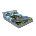 thumbnail image 2 of Ambesonne Ocean Fitted Sheet & Pillow Sham Set, Building in Bali Island Asia, Full, Green Blue, 2 of 2