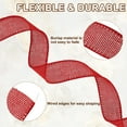 thumbnail image 4 of Uxcell Burlap Wired Ribbon 1" x 10 Yard Wired Edge Ribbon Woven Strap, Red, 4 of 7