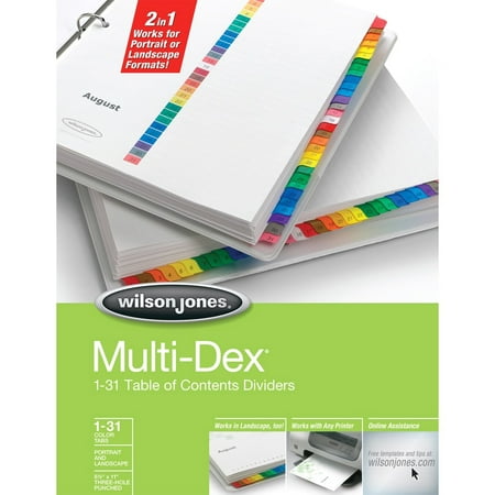 Wilson Jones, WLJ90103, MultiDex Tab Index Dividers, 1 / Set
