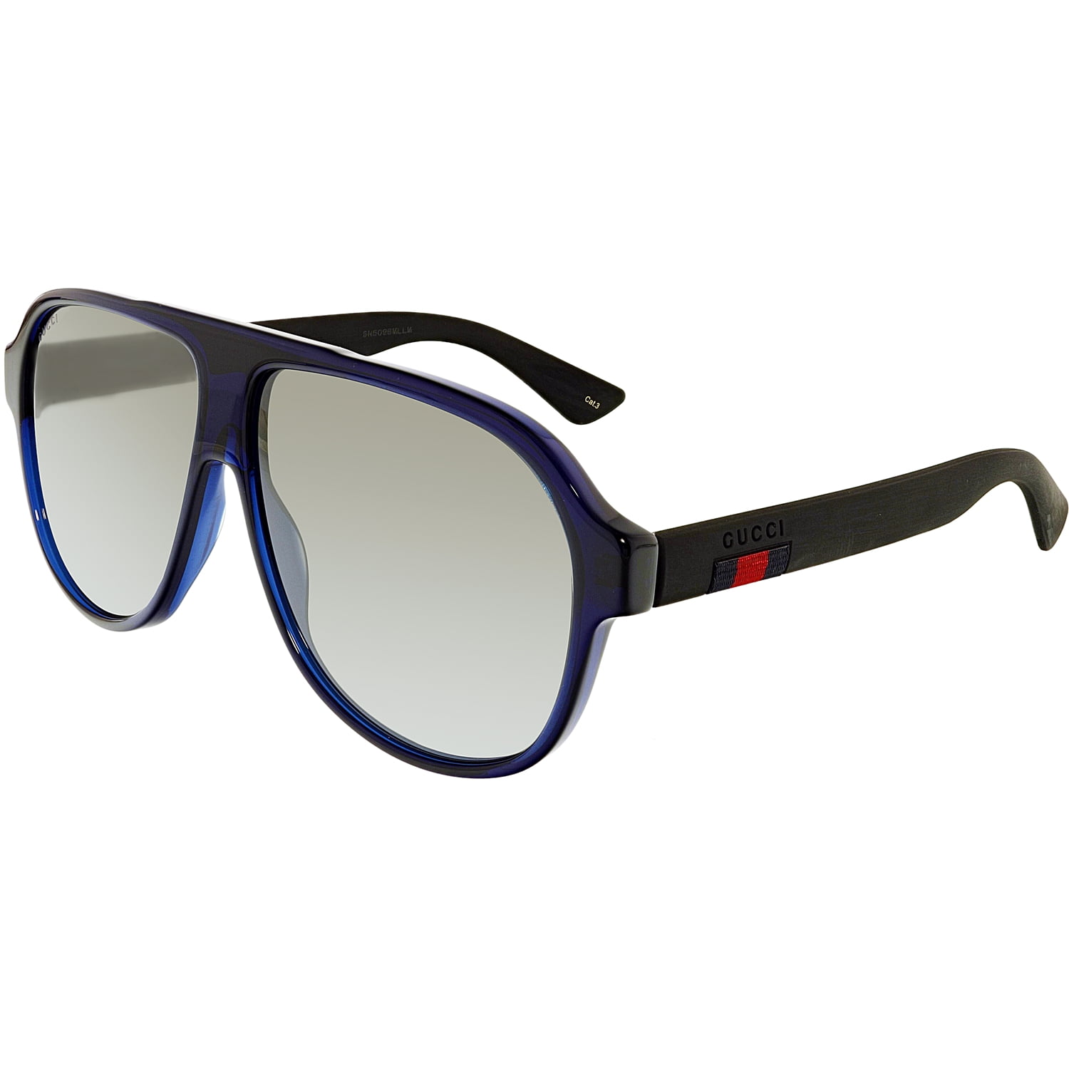 Gucci GG0009S 004 59 Blue Aviator Sunglasses Walmart
