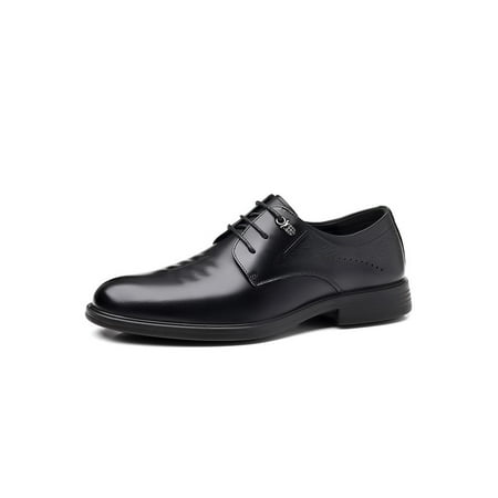 

Woobling Men Dress Shoes Business Oxfords Lace Up Leather Shoe Party Flats Comfort Formal Lightweight Black 5.5