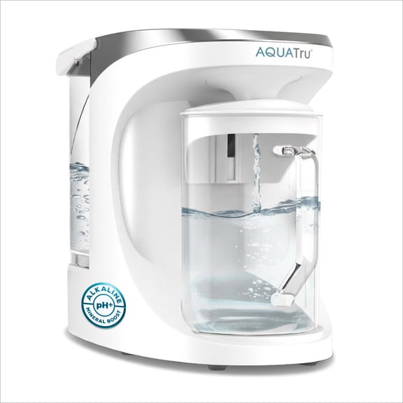 AquaTru Carafe Countertop Water Purifier System, Smart Alkaline 4-Stage Reverse Osmosis, 14x7.5x13 in., 1-Pack