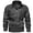 Grey, variant on Men's Leather Coat Textured Workwear Casual Jacket With Multiple Pockets Durable Outerwear For Winter