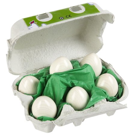 HABA Half Dozen Wooden Eggs Play Food in Real Egg Carton (Made in Germany)