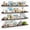 Rustic Brown, variant on 48 Inch Floating Shelves for Wall Set of 4, Large White Picture Ledge Shelf for Living Room Photo Frames, Extra Long Wood Wall Shelves with Lip for Bedroom Hallway Office Nursery Kids Books