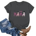 thumbnail image 2 of WREESH Graphic Mama Shirts for Women Summer Short Sleeve Crew Neck Tops Gray, 2 of 4
