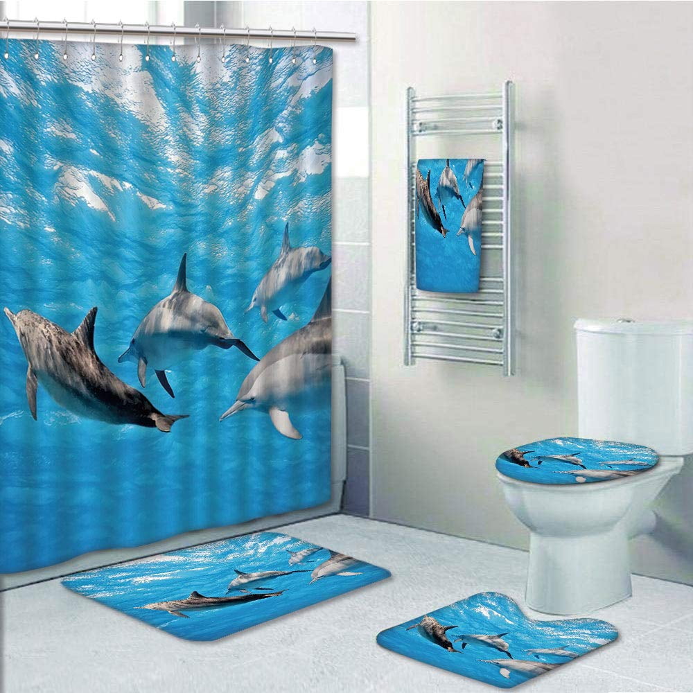 PRTAU Dolphin Underwater graphy of Dolphins Happily Swimming Ocean