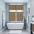 thumbnail image 3 of Vintage Brown Kitchen Curtains Sets for Windows 24 Inch Length, Farmhouse Retro Dark Solid Color Linen Texture Rod Pocket Window Treatments Tier Curtains and Valances Set for Bedroom/Bathroom, 3 of 8