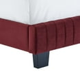 thumbnail image 4 of Modway Celine Channel Tufted Performance Velvet King Bed in Maroon, 4 of 8