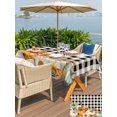 thumbnail image 4 of Outdoor Tablecloth with Umbrella Hole and Zipper, Thanksgiving Pumpkin Rectangle Table Cloth 60x102 Inch Waterproof Tablecloth, Fall Sunflower Leaves Black Plaid Picnic Table Cover for Patio Camping, 4 of 7