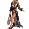 thumbnail image 4 of ITFABS Women Long Swimsuit Cover Up Open Front Butterfly Flowy Kimono Cardigan, 4 of 4