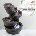 thumbnail image 6 of Alpine Corporation 13" 3-Tiered Bowls Tabletop Fountain with LED Lights, Resin, 6 of 12