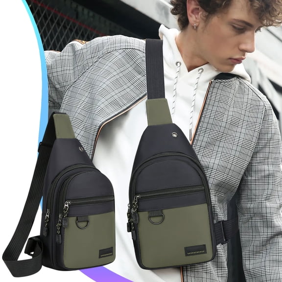 Lightweight Crossbody Sling Bag - Travel Shoulder Bag with Multiple Pockets, Adjustable Strap for Men & Women, 11.8x6.7x1.9in, Oxford Cloth