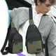 thumbnail image 1 of Bolso de Hombro Cruzado Ligero de Tela Oxford, Mochila Bandolera Multifuncional de Viaje con Correa Ajustable, Múltiples Bolsillos, 11.8x6.7x1.9 pulgadas, Gris Negro Azul Verde Militar., 1 of 6