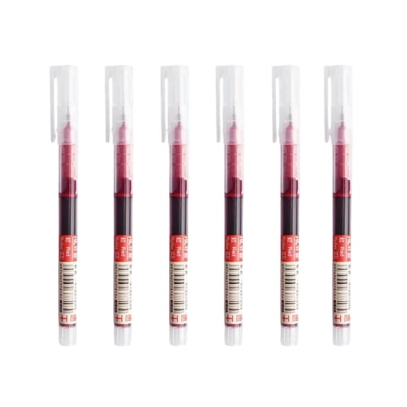 HuiXinOu 6-Pack 0.5mm Rolling Pens, Japanese Fast-Drying Fine Point, Liquid Ink Glossy Writing, 0.34 fl oz In, Suitable for Office and Student Supplies, Smooth for Notes and Documents