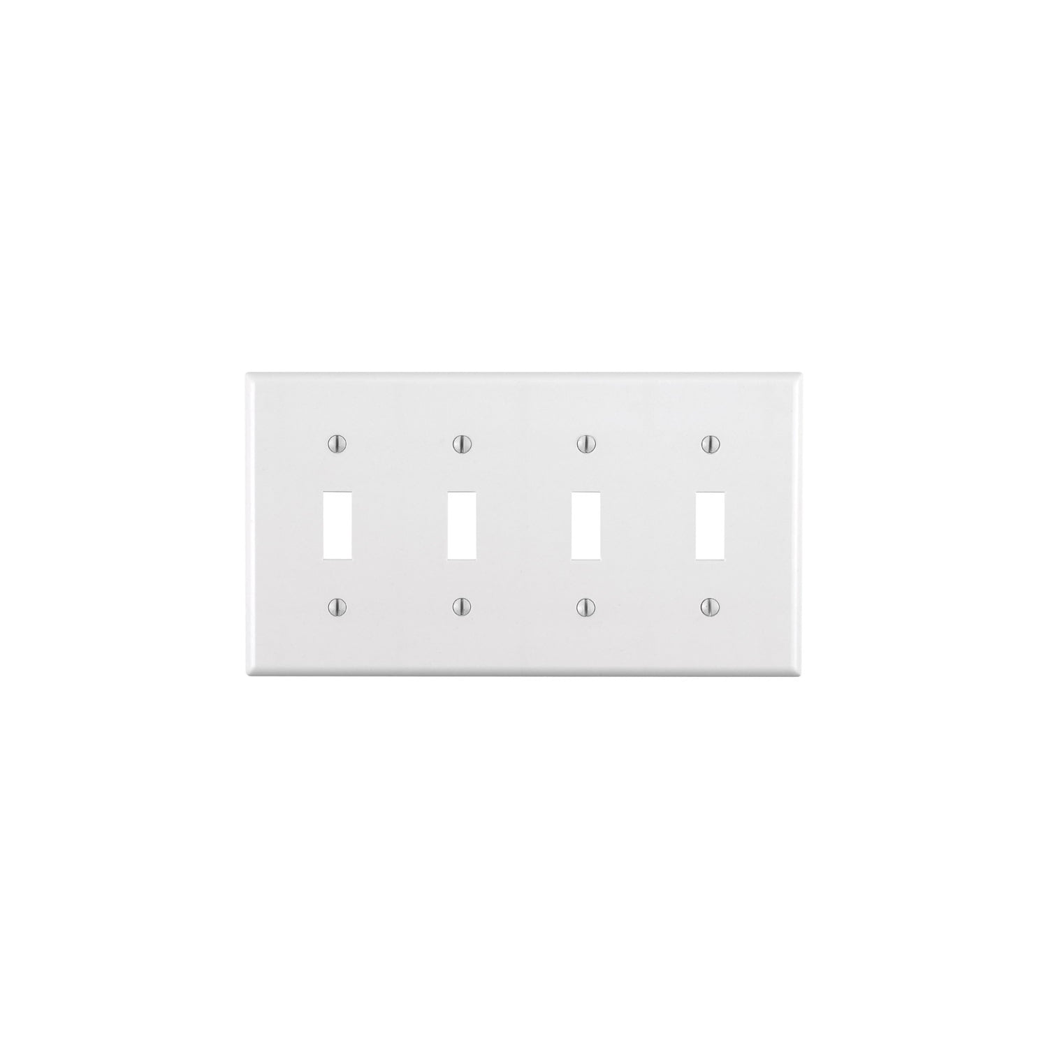 Leviton White 4 gang Thermoset Plastic Toggle Wall Plate 1 pk