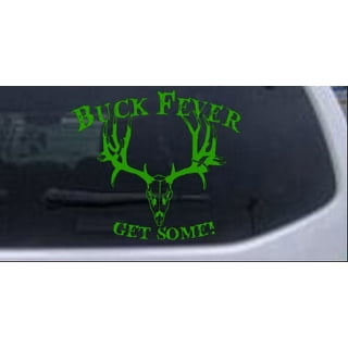 Buck Fever Get Some Deer Skull Head Hunting Car or Truck Window Laptop  Decal Sticker Yellow 7in X 6.2in