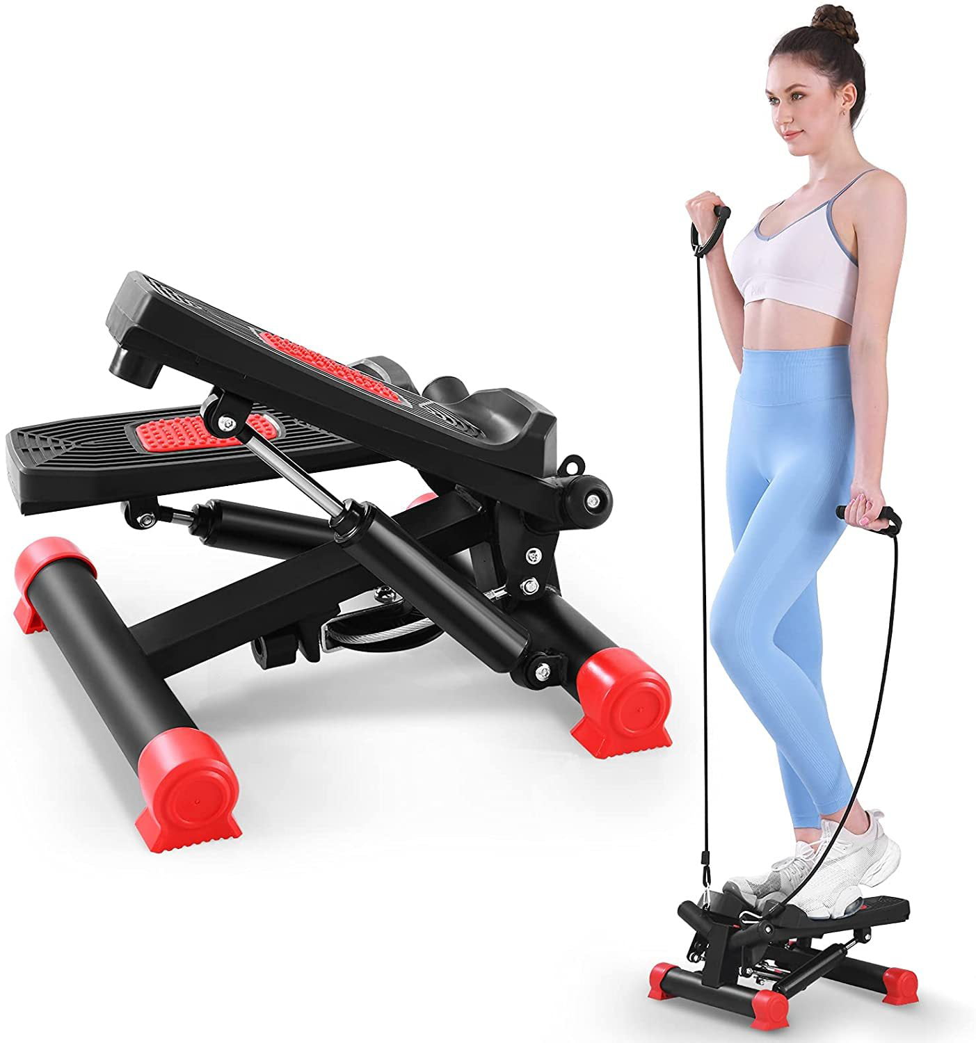 Mini Stair Stepper Exercise Equipment for Home Workouts Steppers for Exercise Workout with Resistance Bands 