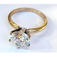 thumbnail image 5 of 3Ct Lab Created Diamond Round Cut Solitaire Engagement Ring 14K Yellow Gold Plated, 5 of 5