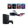 PlayStation 4 Slim Bundle (6 Items): PS VR Starter Bundle, PS 4 Slim 1 1TB Console - Jet Black, and 4 Game Discs: Doom, Skyrim, Worlds, and Gran Turismo Sports