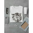 thumbnail image 3 of Angry Wolf (Black And White) T-Shirt Men -Image by Shutterstock, Male 4X-Large, 3 of 4