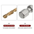 thumbnail image 4 of Uxcell Hex Shank Drill Bit 6.5mm M35 High Speed Steel Titanium Coated Twist Drill Bit 120mm Long with 1/4" Shank, 4 of 5