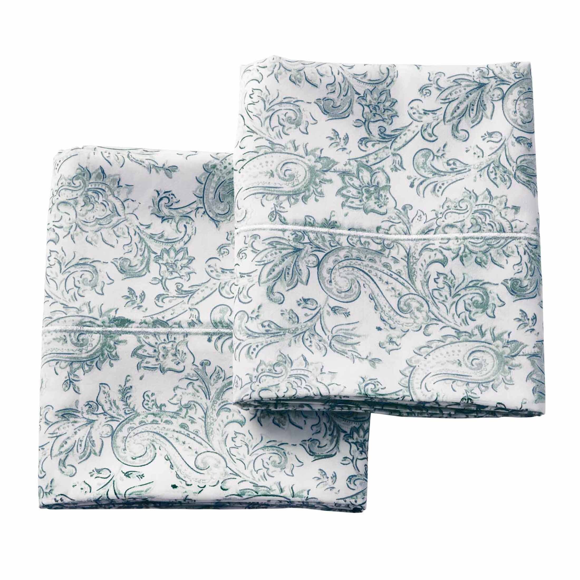 Better Homes & Gardens 2-Piece 400 Thread Count Paisley Green River Performance HYGROCOTTON® Pillowcase Set, Standard/Queen