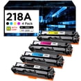 thumbnail image 1 of Paquete de 4 cartuchos de tóner 218A con chip para HP LaserJet, 1 of 7