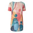 thumbnail image 5 of Pisexur Women's Dressy Tops Fashion Floral Short Sleeve Scoop Neck Plus Size Tops Button Side T Shirts Loose Fitting Tunic Solid Color Tops Blouse, 5 of 5