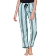 thumbnail image 2 of Yunliwuli Women's Stripe Print Pajama Pants Drawstring Elastic Waist Long Trousers Cozy Lounge Bottoms, 2 of 7