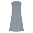 thumbnail image 5 of Cap Sleeve Dress for Women Women's Cotton Linen Sundress Sleeveless Round Neck Midi Dress with Button Pockets Casual Loose Fitting Summer Breathable Dresses for Daily Wear Gray L, 5 of 6
