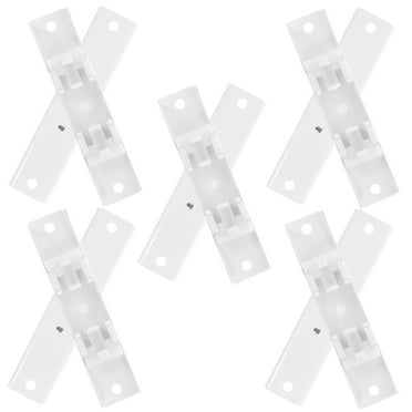 FENGGUIQU Iron Curtain Track Bracket White 10Set Railing Bracket 3.6X0.8X0.3In