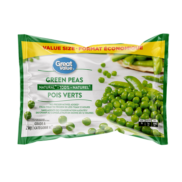 Great Value Green Peas, 2 kg