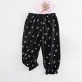 thumbnail image 2 of IROINID Liquidation Pantalon Garçon Fille Été Pantalon Été Coton Lin Sangle Imprimé Rabbit Anti-Moustique, Noir, 2 of 3