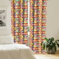 thumbnail image 2 of Ambesonne Urban Curtains, Colorful Houses, Pair of 28"x63", Multicolor, 2 of 5