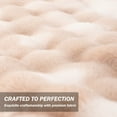 thumbnail image 6 of VK·LIVING Faux Rabbit Fur Reversible Throw Blanket,Super Soft 3D Striped Fuzzy Cozy Thick Ribbed Blankets,Tie-Dye Brown,90"x 90", 6 of 11
