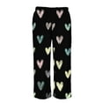 thumbnail image 6 of Cadancy Casual Pants for Women Cute Heart Graphic Valentines Wide Leg Fleece Sweatpants High Waisted Baggy Comfy Warm Trousers with Pockets, 6 of 7