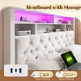 thumbnail image 2 of EnHomee Full Size Bed Frame with 4 Storage Drawers Upholstered Platform Bed Frame with Headboard & LED Lights & Charge Station, 2 of 8