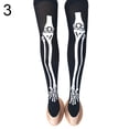 thumbnail image 2 of SPRING PARK Women Halloween Party Bloody Skeleton Cobweb Bat Stockings Thigh High Warm Boot Cover Socks, 2 of 7