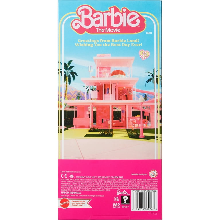  Barbie The Movie Ken Doll Wearing Pastel Pink and Green Striped  Beach Matching Set with Surfboard and White Sneakers : Toys & Games
