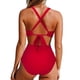 thumbnail image 3 of Traje de Baño de Bikini de Mujer Traje de Baño de Color Sólido Traje de Baño de una Pieza, Ropa de Playa Casual de Poliéster para Uso Diario, Piscina Y Mar de Verano, 3 of 3