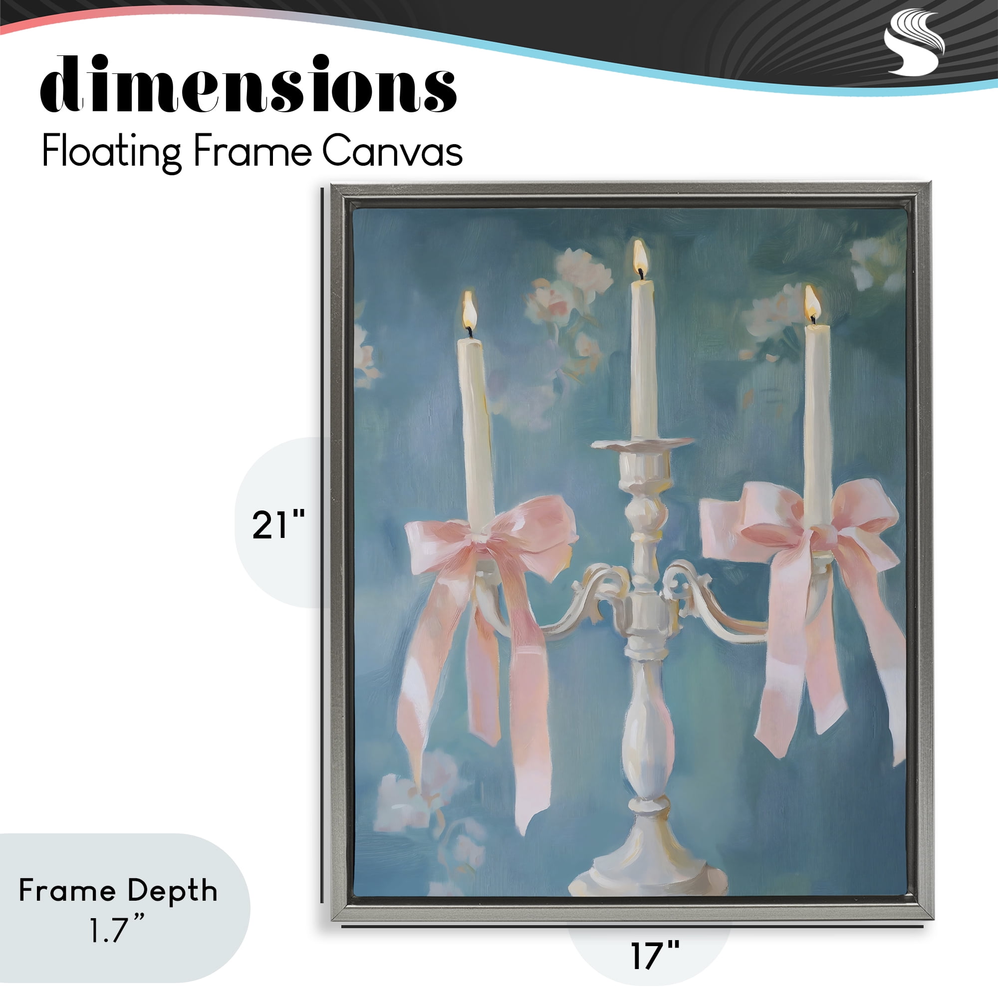 Stupell Industries Elegant Coquette Candelabra Gray Framed Floater Canvas Wall Art, design by The Prints Vibe