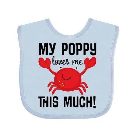 

Inktastic My Poppy Loves Me Grandchild Gift Baby Boy or Baby Girl Bib