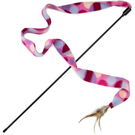 Brybelly ACTY-101 Interactive Teaser Wand Cat Toy with Feather