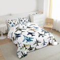 thumbnail image 3 of Homewish Retro Aircreaft Queen Comforter Set,Cartoon Airplane Bedding Sets,Rustic Cmaouflage Print Bedding Comforter Set For Boys Teens,Breathable Home Decor Reversible,3pcs, 3 of 8