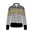 thumbnail image 4 of cfhntfmh Chemises Boutonnées pour Femmes Imprimé Rayé Manches Longues Blouses Col Automne Tops de Travail Amples, 4 of 4